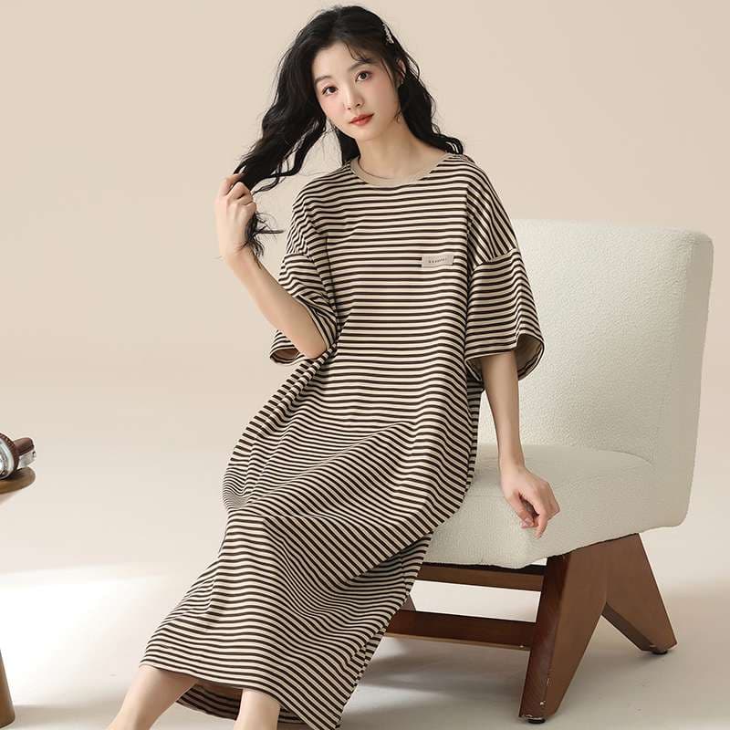 ゆったりボーダーTシャツワンピース ボーダー服