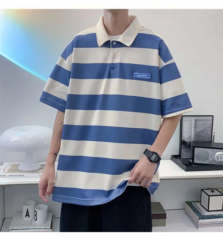 オーバーサイズ ボーダー ポロシャツ ボーダー服