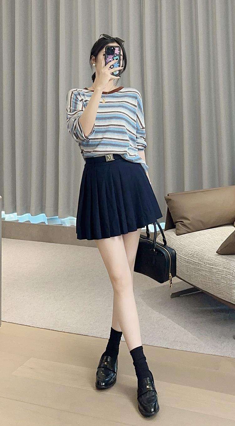 ゆったりシルエット ボーダーロンT ボーダー服