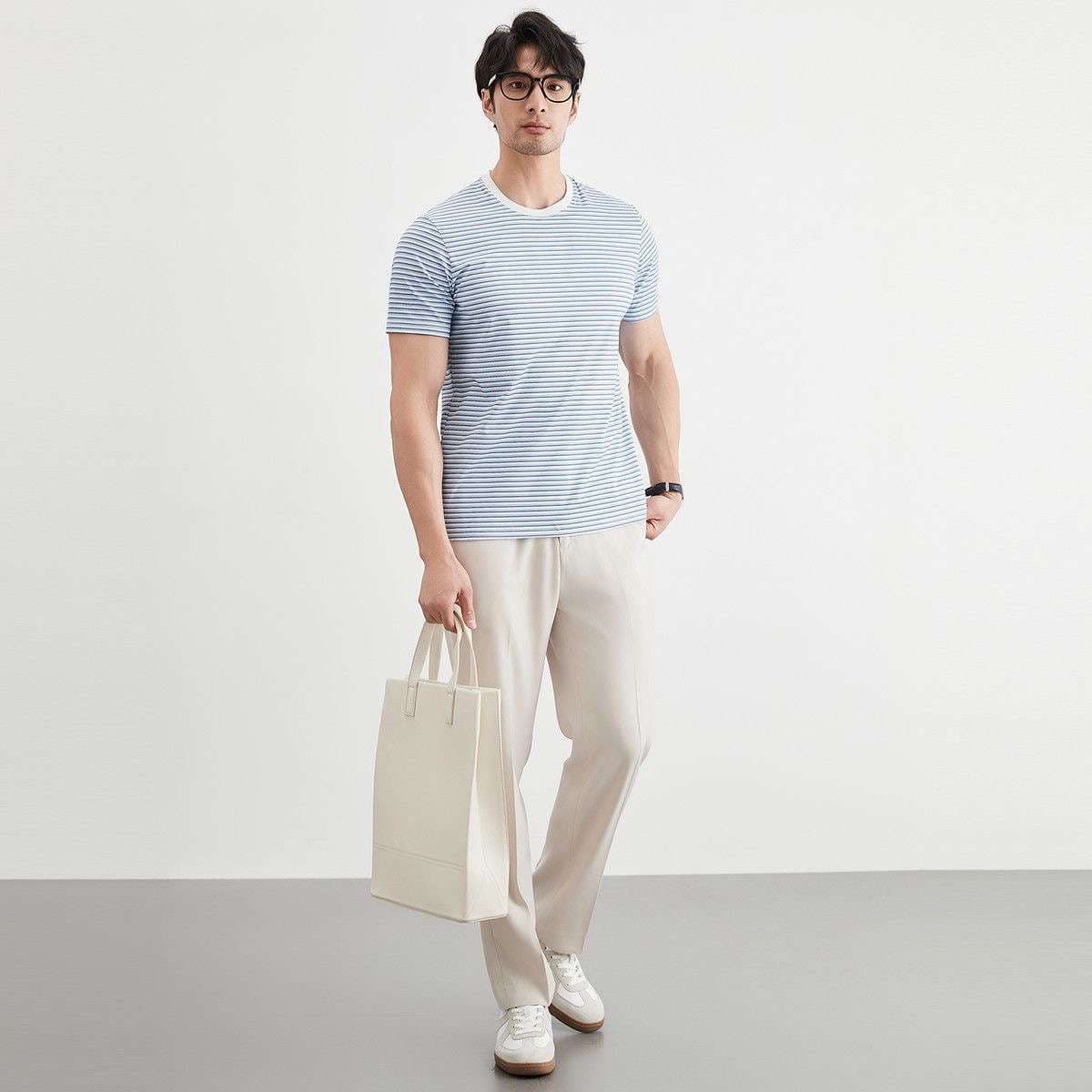 さわやか爽快 細ボーダーTシャツ ボーダー服