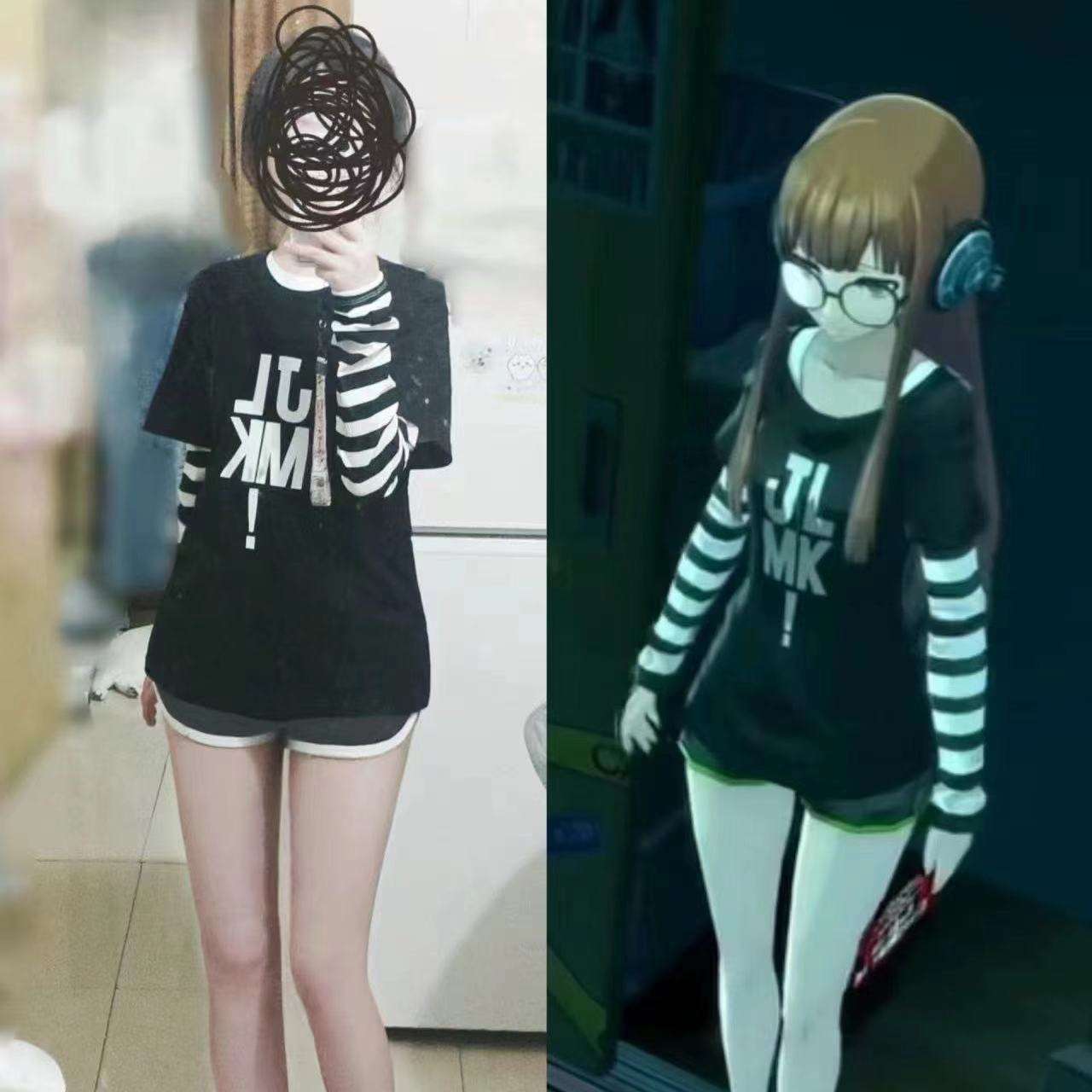 モダンストライプ長袖Tシャツ ボーダー服