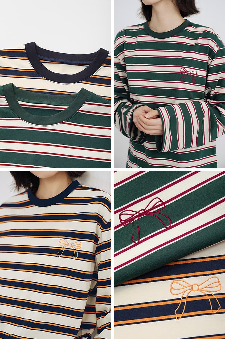 ボーダー服 のびのびボーダーロンティー