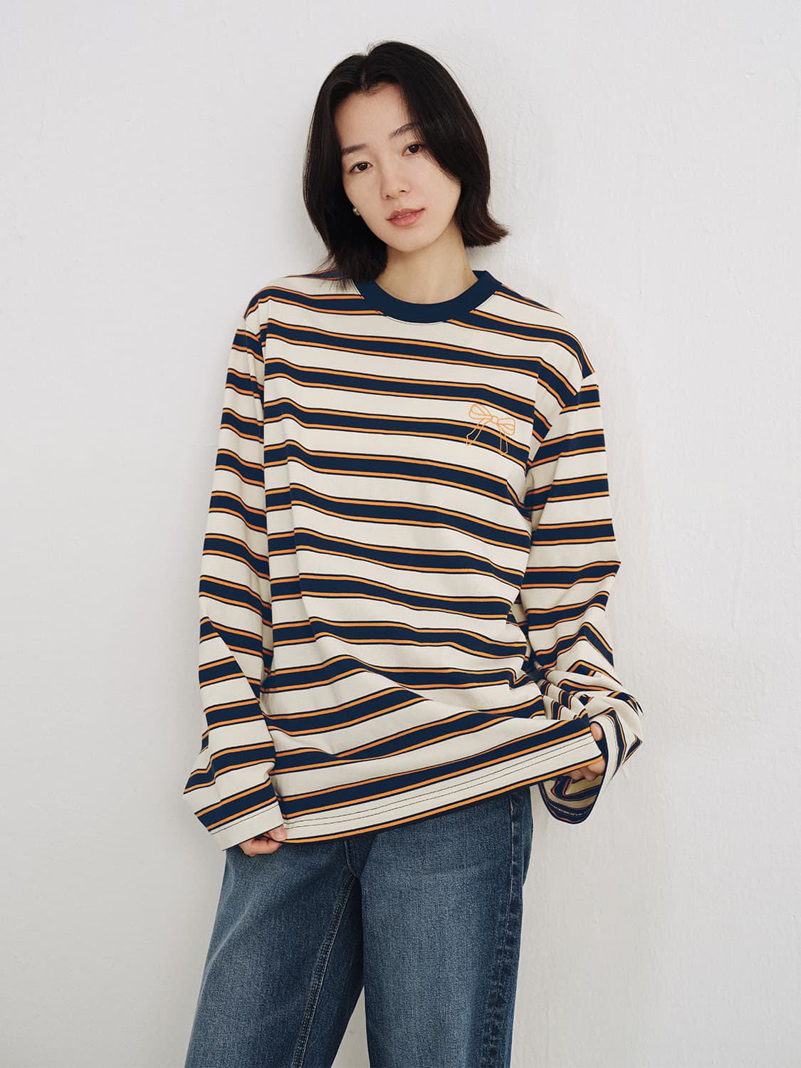 ボーダー服 のびのびボーダーロンティー