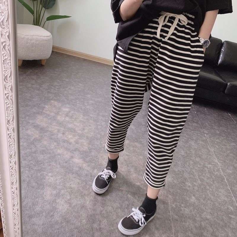 リラックスボーダーイージーパンツ ボーダー服