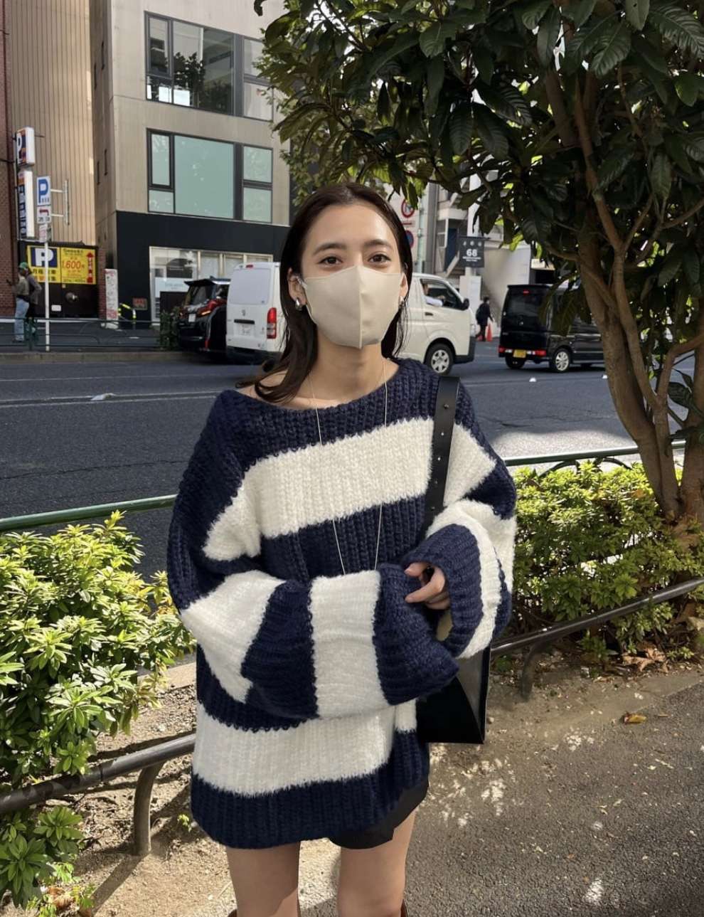 ゆったりボーダーニットプルオーバー ボーダー服
