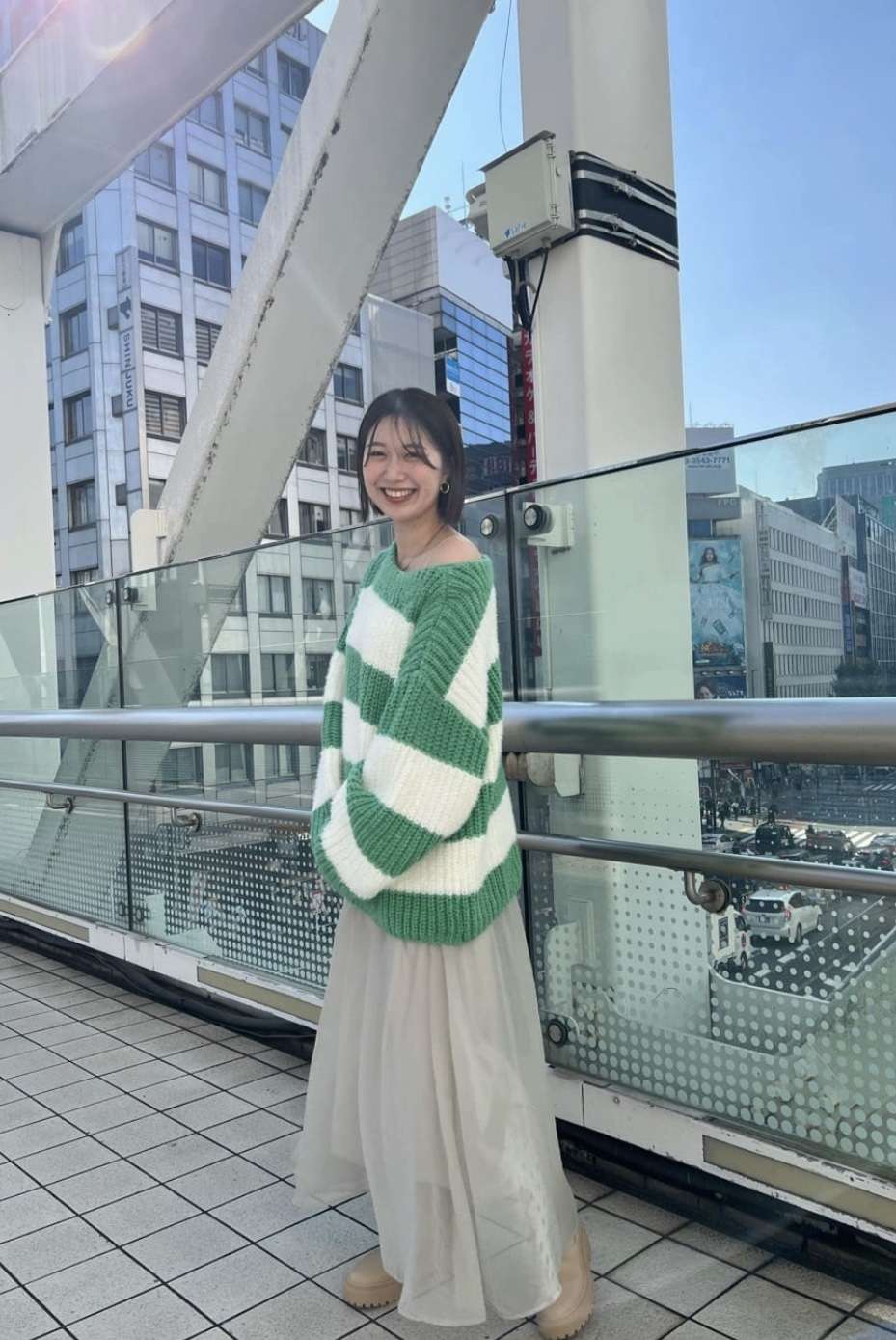 ゆったりボーダーニットプルオーバー ボーダー服