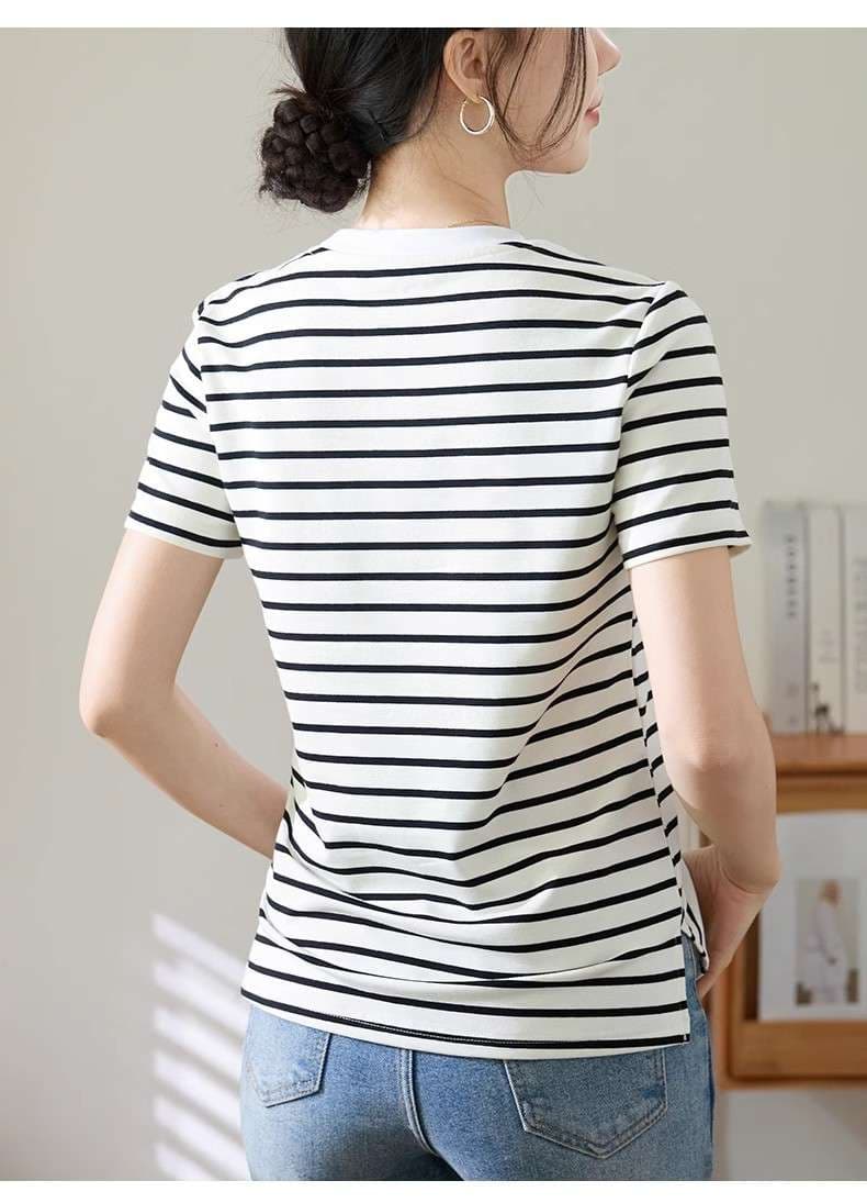 クラシックボーダー柄半袖Tシャツ ボーダー服