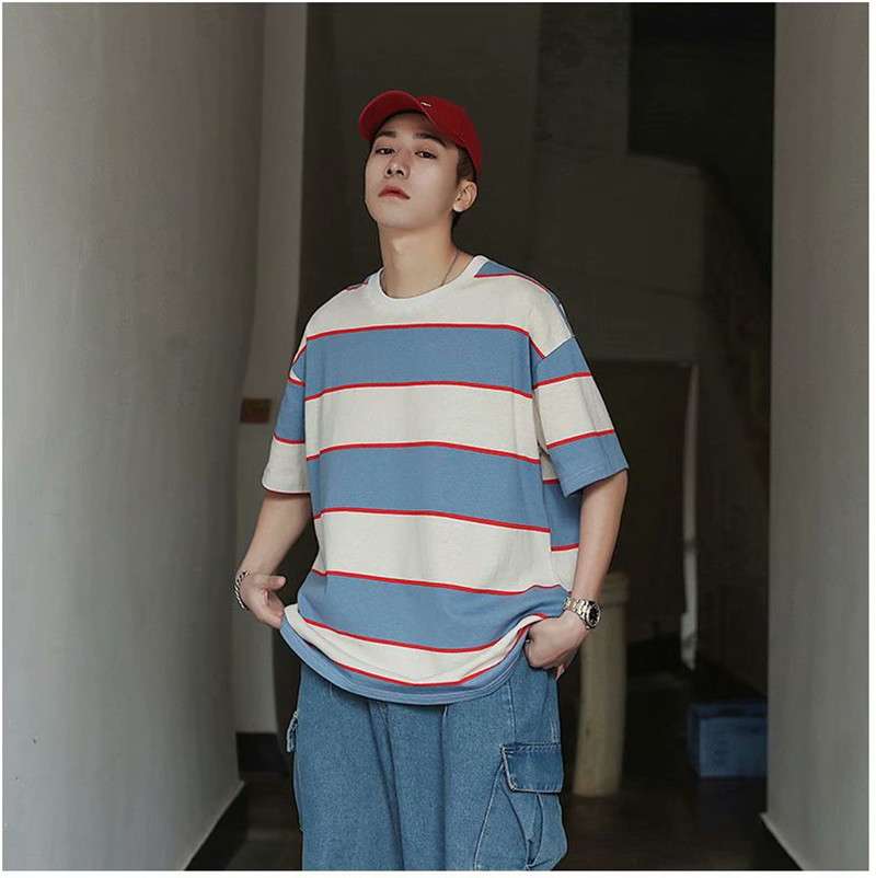 ゆったりオーバーサイズボーダーTシャツ ボーダー服