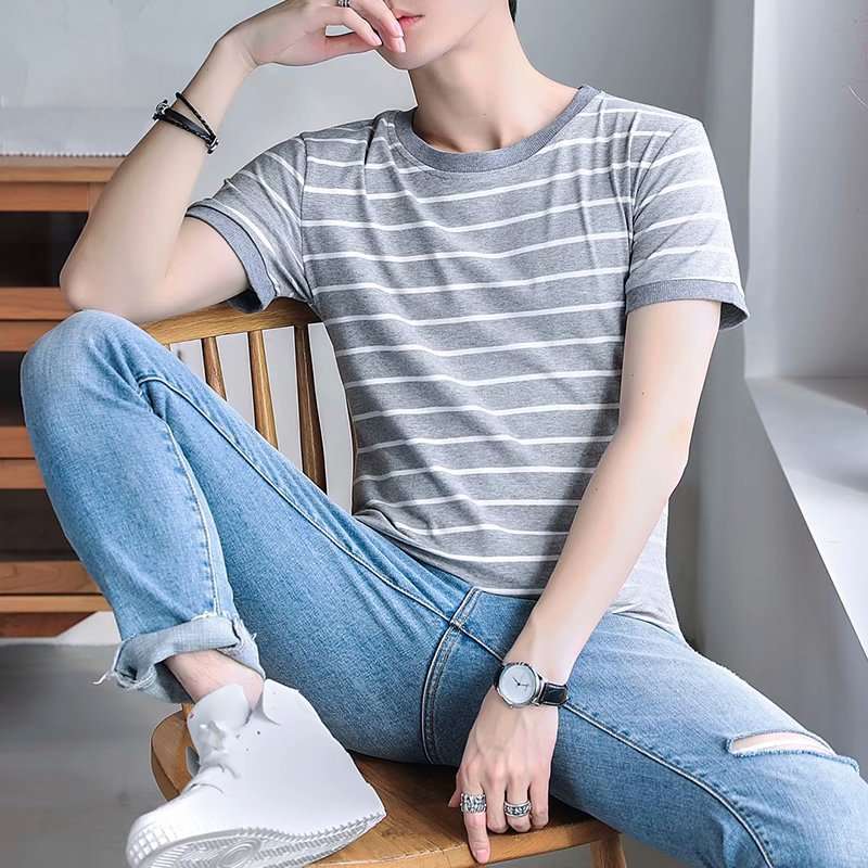 さわやかボーダー柄半袖Tシャツ ボーダー服