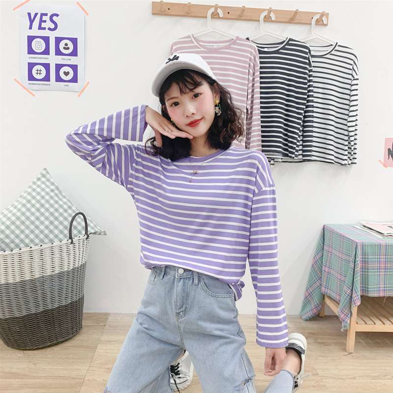 ゆったりカジュアルボーダーTシャツ ボーダー服