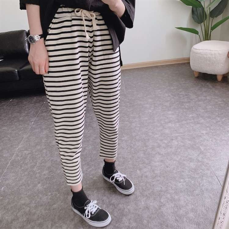 リラックスボーダーイージーパンツ ボーダー服