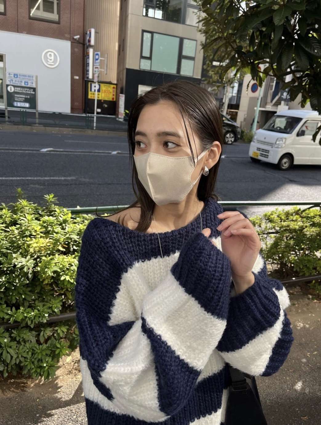 ゆったりボーダーニットプルオーバー ボーダー服
