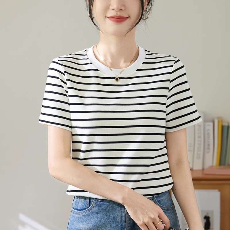 クラシックボーダー柄半袖Tシャツ ボーダー服