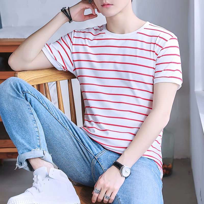 さわやかボーダー柄半袖Tシャツ ボーダー服