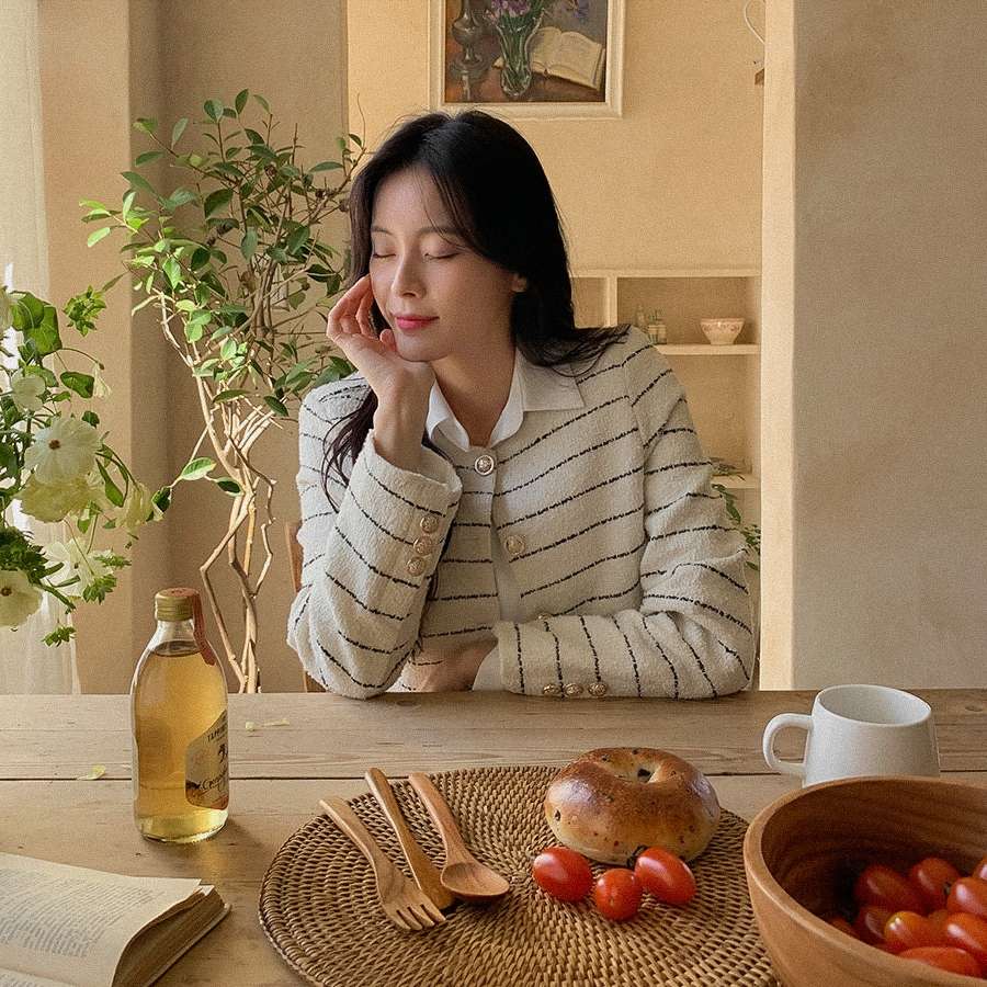 上品ボーダーカーディガン ボーダー服