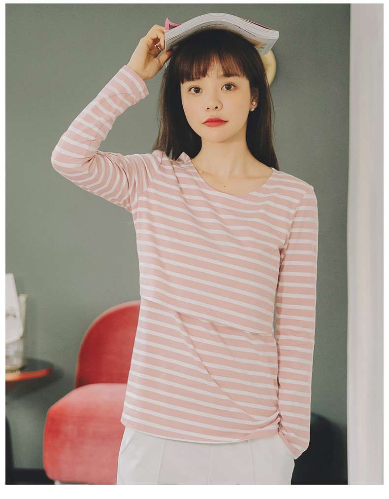 シンプル爽やか ゆるタイトボーダーTシャツ ボーダー服