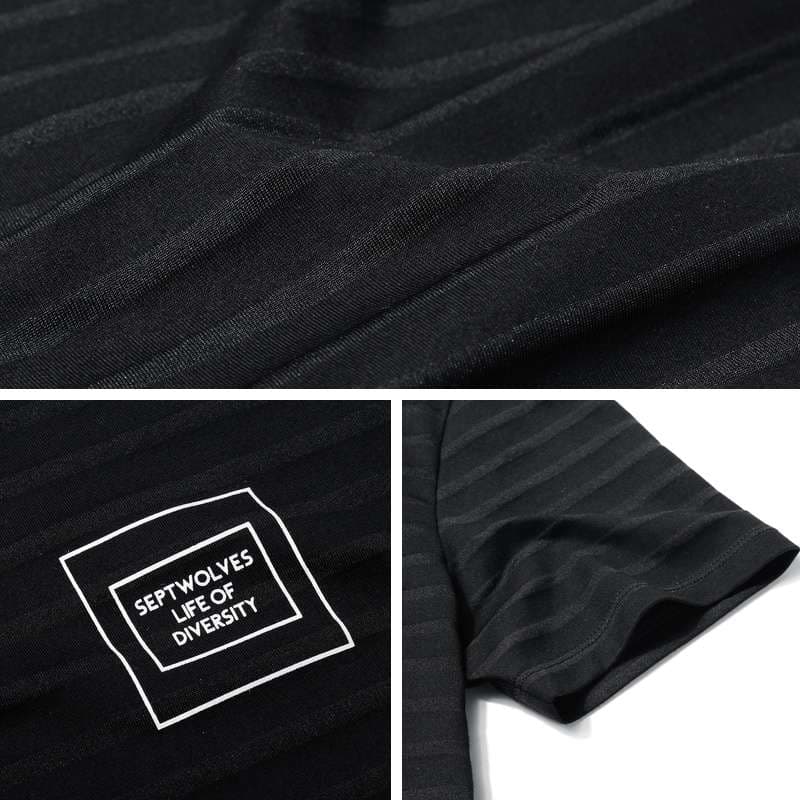 シンプル細ボーダー半袖Tシャツ ボーダー服