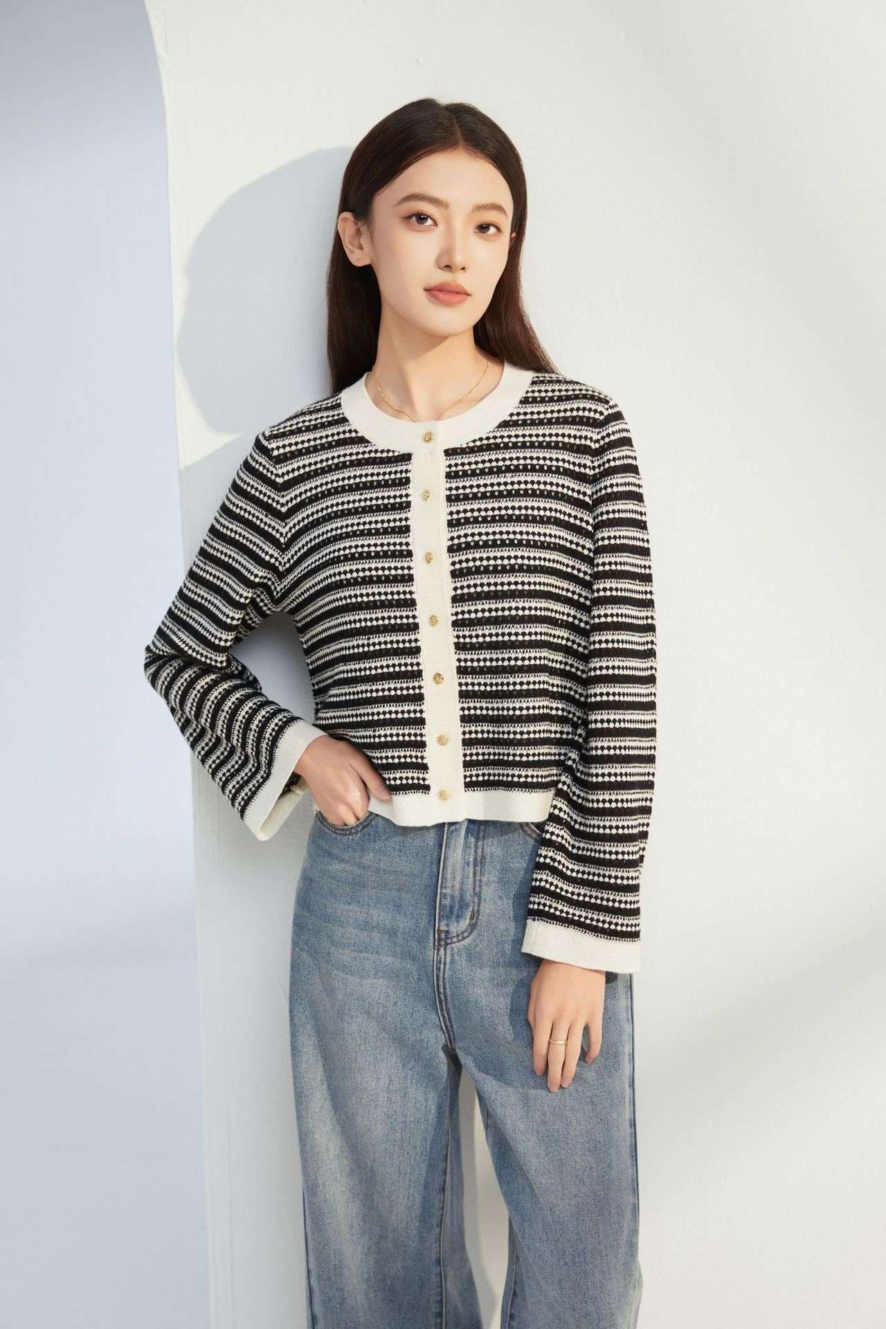 バブル期風ボーダーカーディガン ボーダー服