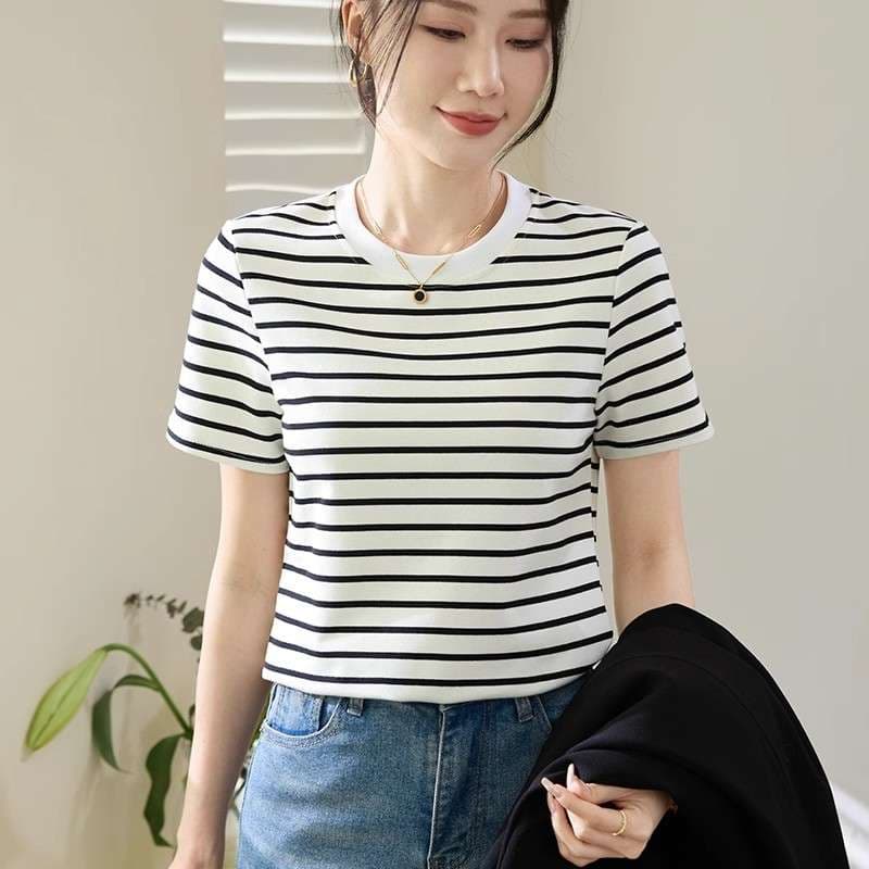 クラシックボーダー柄半袖Tシャツ ボーダー服