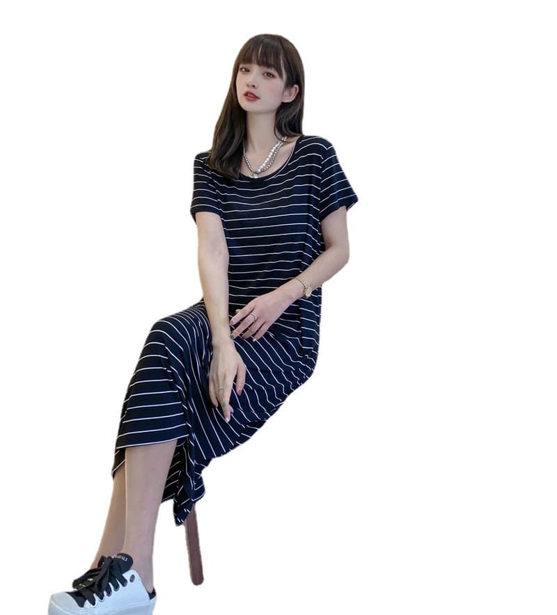 ボーダー服 リラックスボーダーワンピース