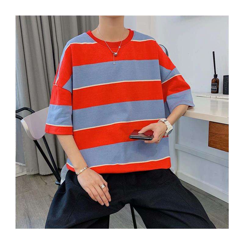 爽やかボーダー柄ゆったりTシャツ ボーダー服