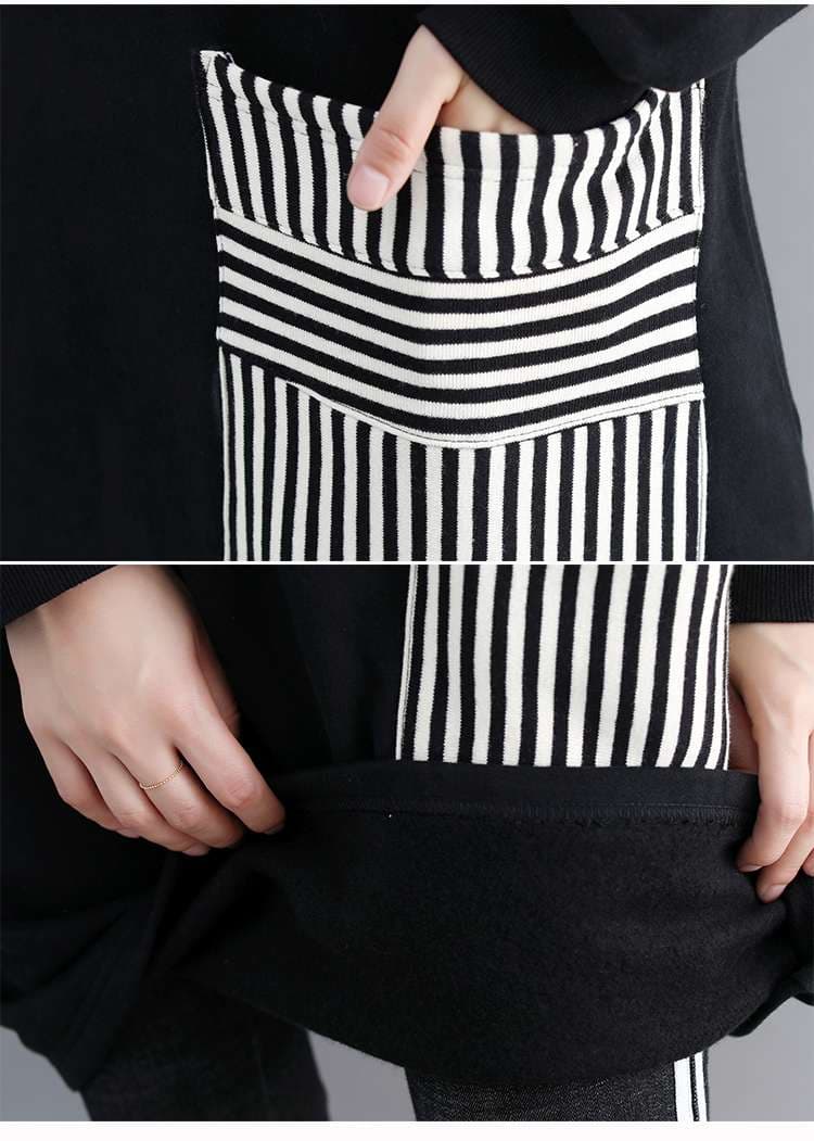 ストライプポケット切替ワンピース ボーダー服