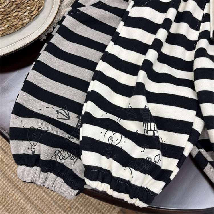 ゆったりボーダー柄バルーンパンツ ボーダー服