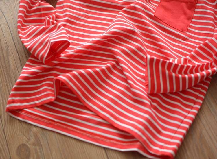 爽やかマリンスタイル ポケット付きボーダーカットソー ボーダー服
