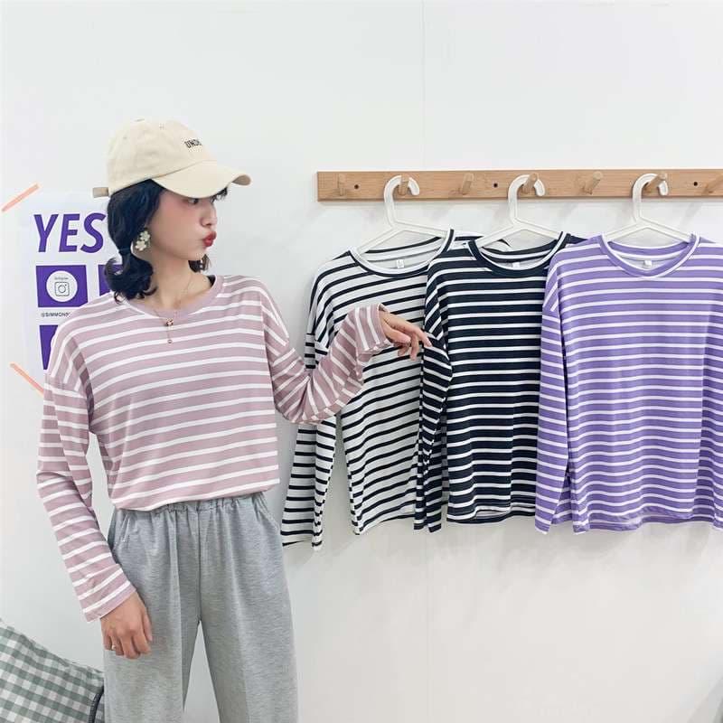 ゆったりカジュアルボーダーTシャツ ボーダー服