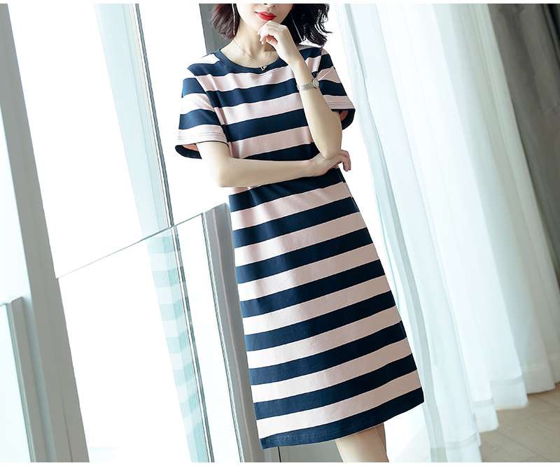 シンプルボーダーTシャツワンピース ボーダー服