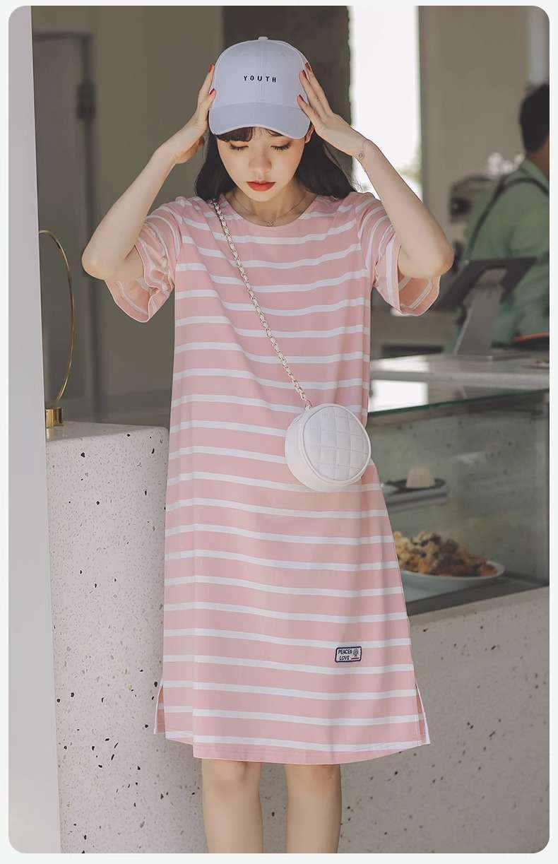 ゆったりシルエットボーダーワンピース ボーダー服