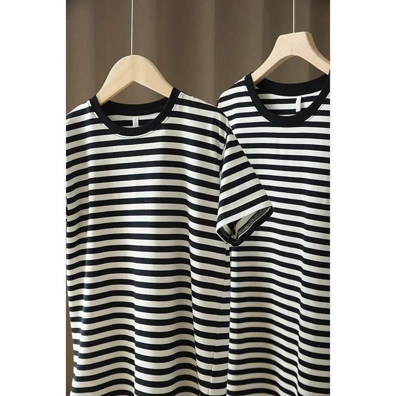 シンプルボーダーTシャツワンピース ボーダー服