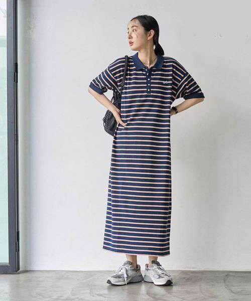 ゆったりボーダーワンピース ボーダー服