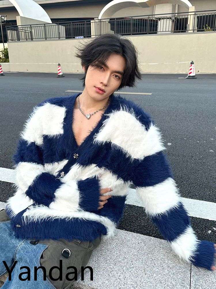 ふわふわボーダーカーディガン ボーダー服