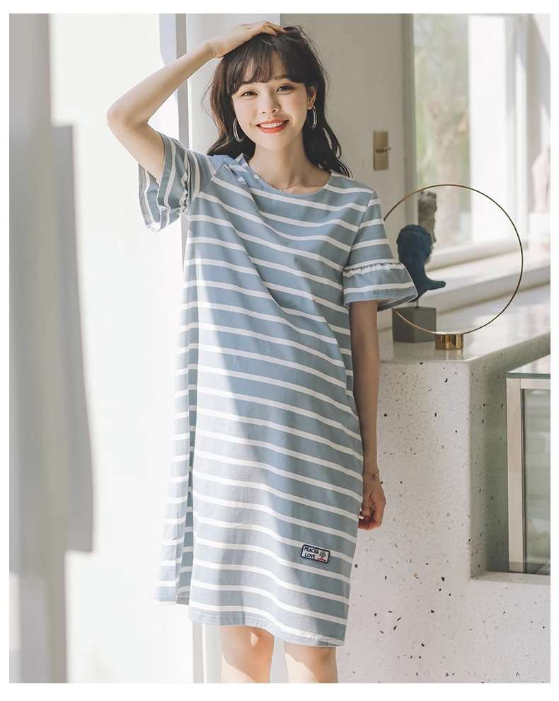 ゆったりシルエットボーダーワンピース ボーダー服