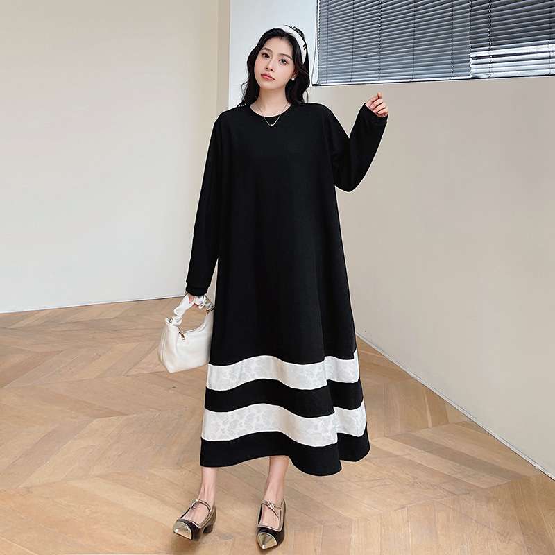 ゆったりボーダー切替ワンピース ボーダー服