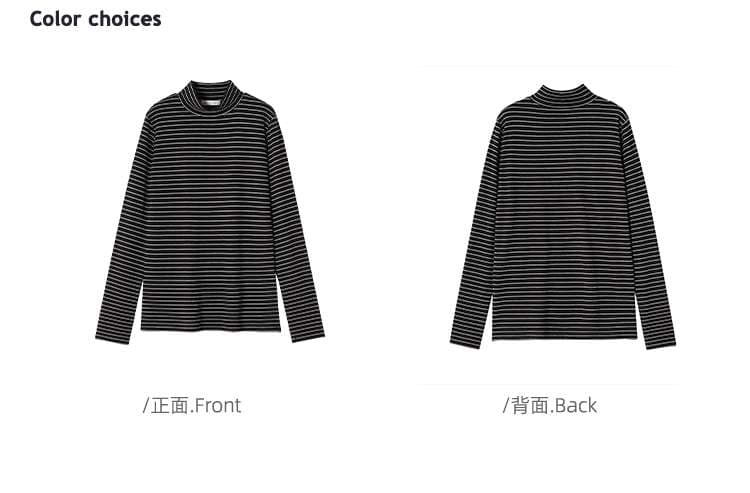 スリムフィットボーダータートルネック ボーダー服
