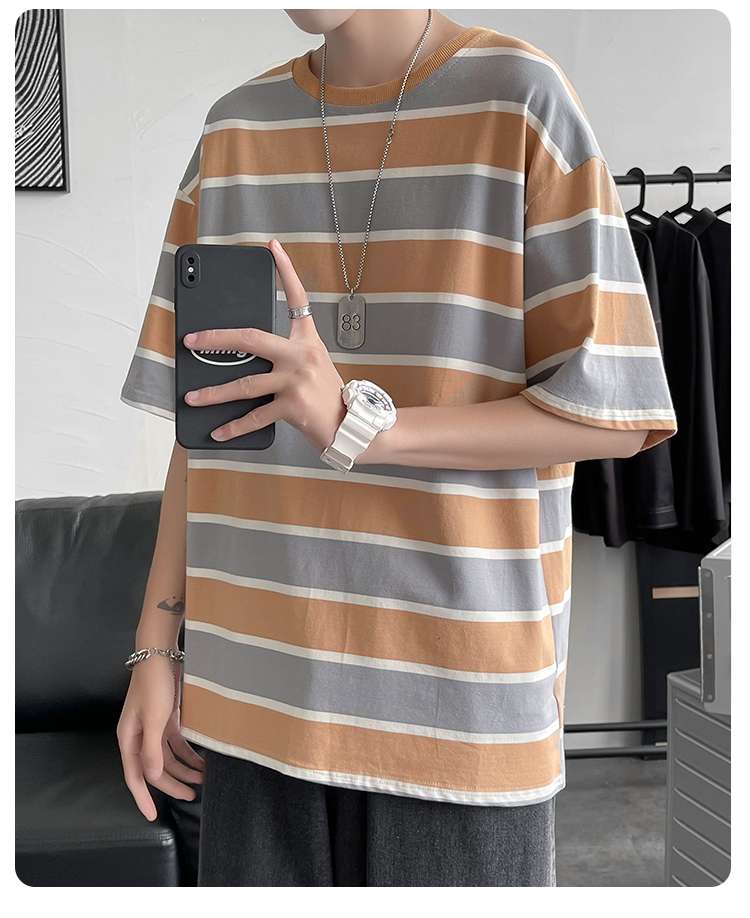 ゆったりボーダー半袖Tシャツ ボーダー服