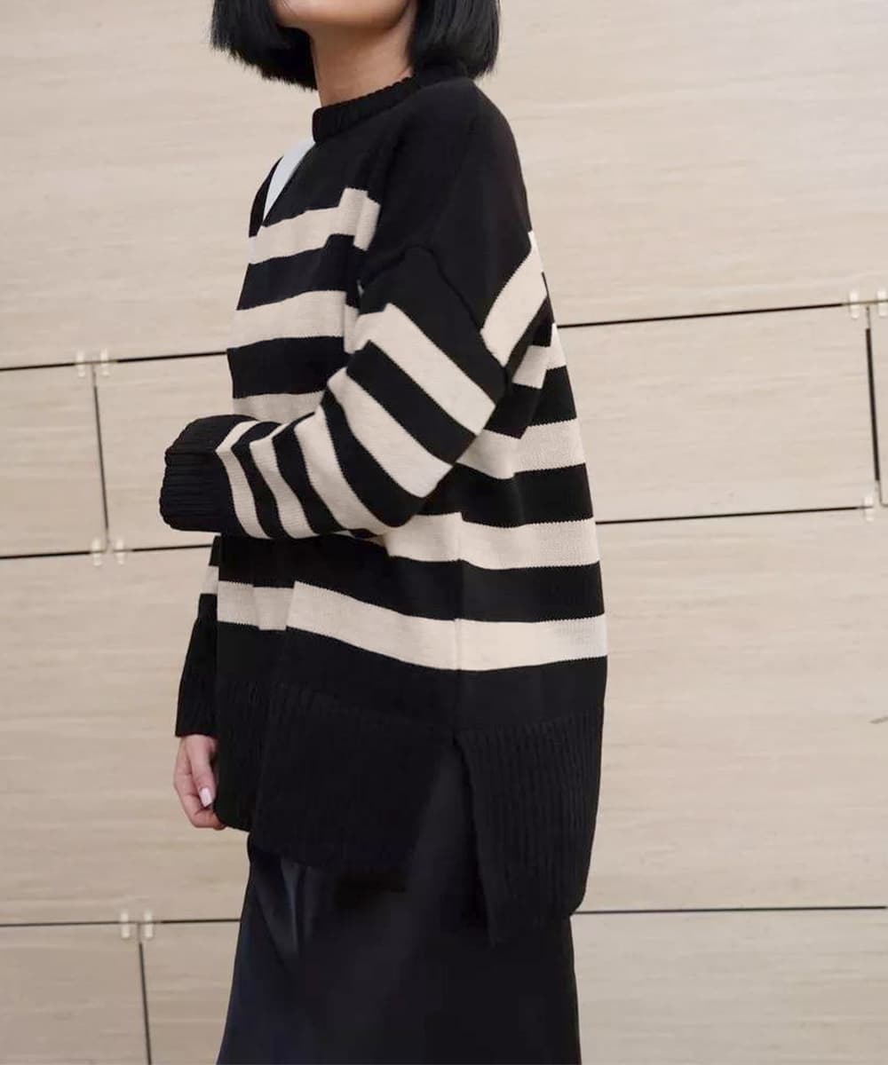 ボーダー服 ボーダーニット レディース 長袖 ゆったり