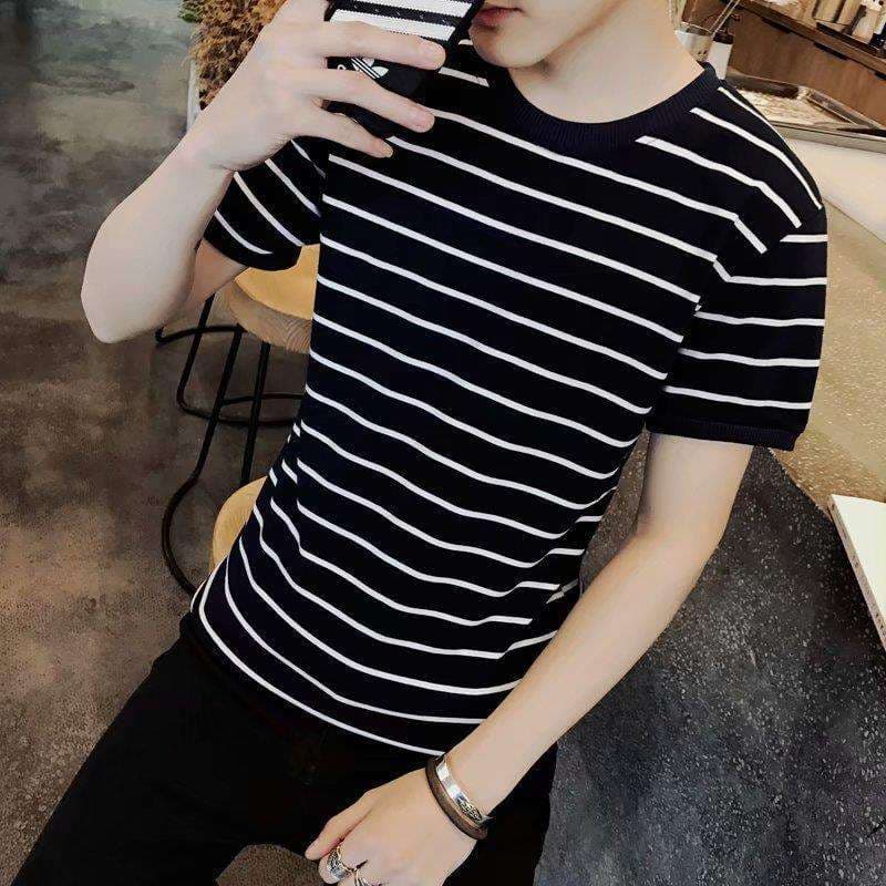 シンプル爽やか半袖ボーダーTシャツ ボーダー服