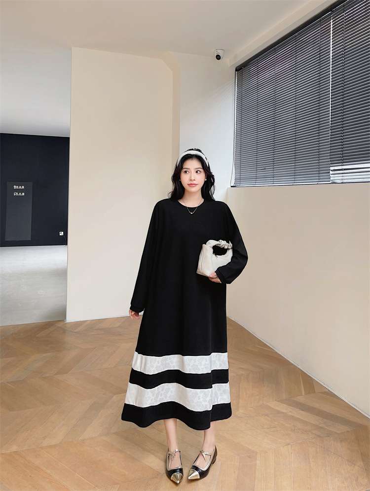 ゆったりボーダー切替ワンピース ボーダー服