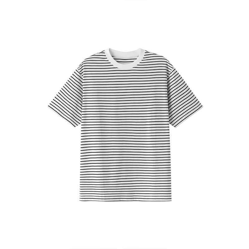 シンプルボーダークルーネックTシャツ ボーダー服