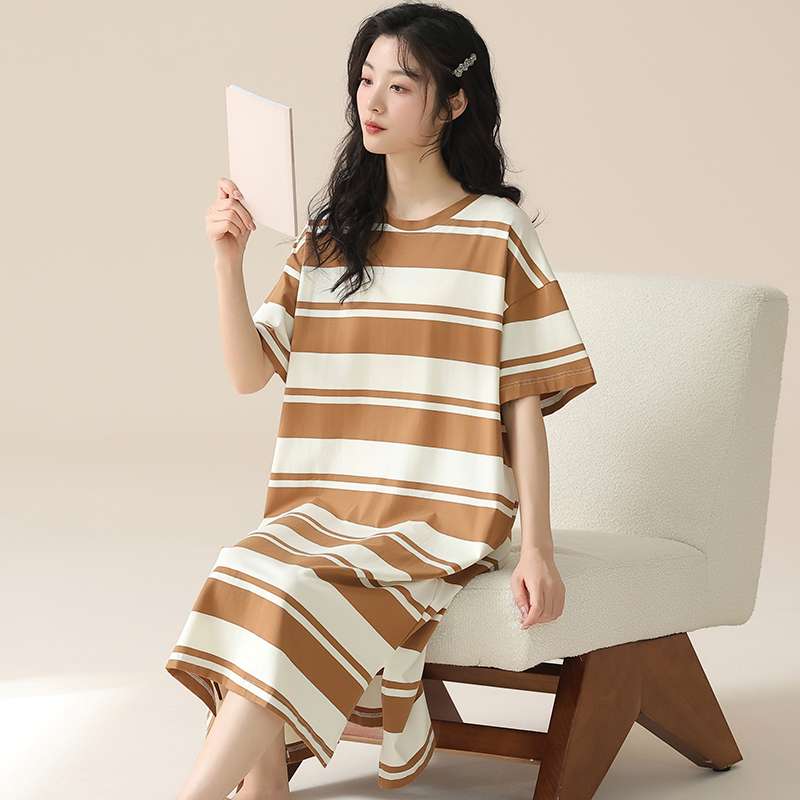 ゆったりボーダーTシャツワンピース ボーダー服