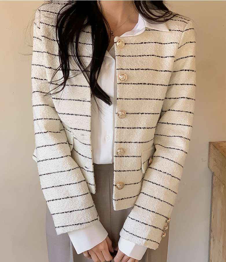上品ボーダーカーディガン ボーダー服