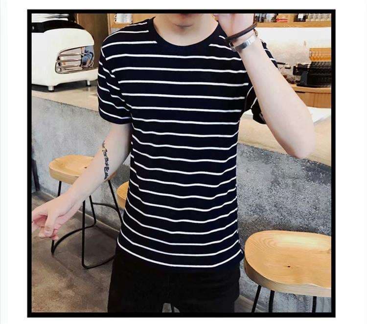 シンプル爽やか半袖ボーダーTシャツ ボーダー服