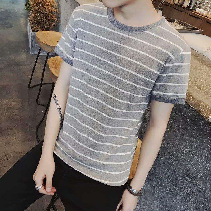 シンプル爽やか半袖ボーダーTシャツ ボーダー服