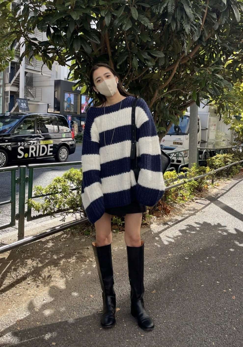 ゆったりボーダーニットプルオーバー ボーダー服