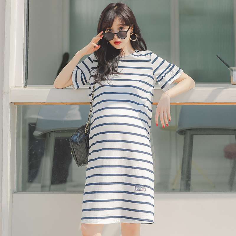 ゆったりシルエットボーダーワンピース ボーダー服