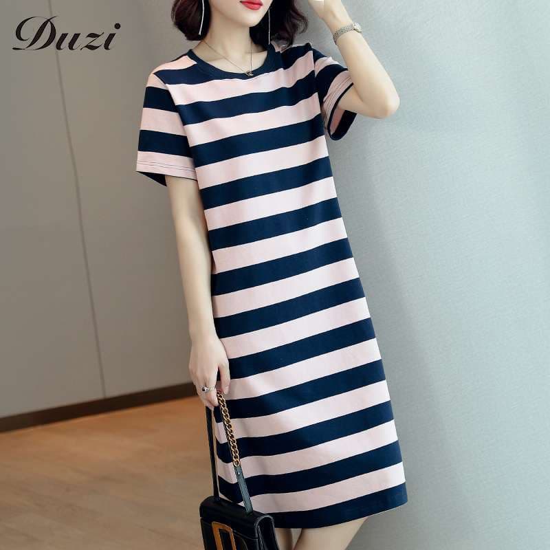 シンプルボーダーTシャツワンピース ボーダー服