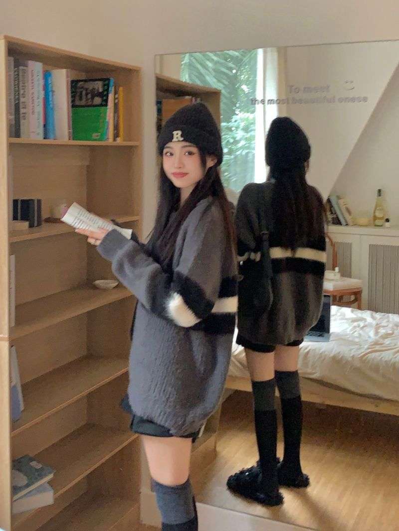 ゆったりボーダーニット ボーダー服